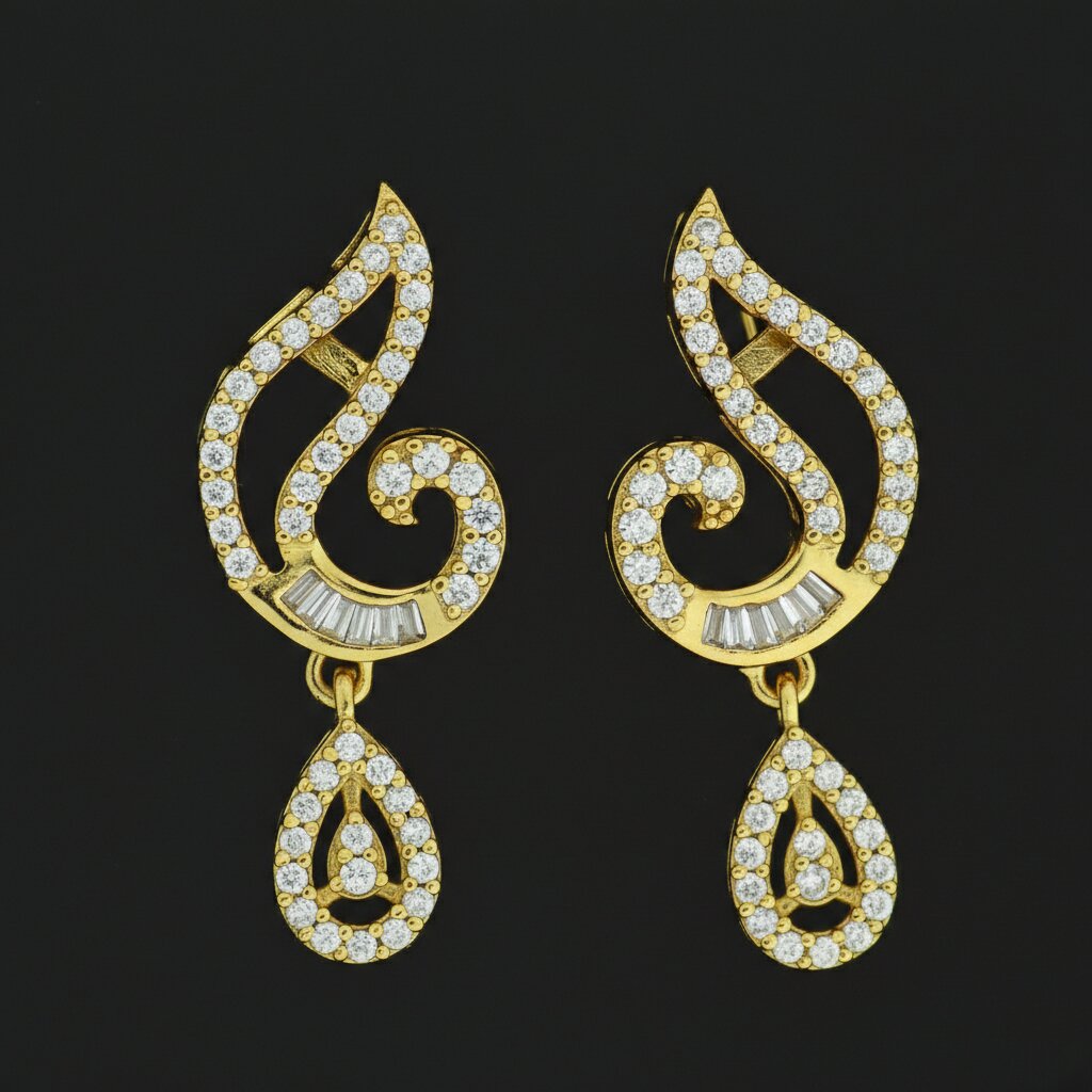 Silver Stone Teardrop Earrings