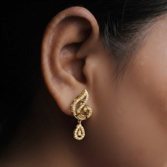 Silver Stone Teardrop Earrings