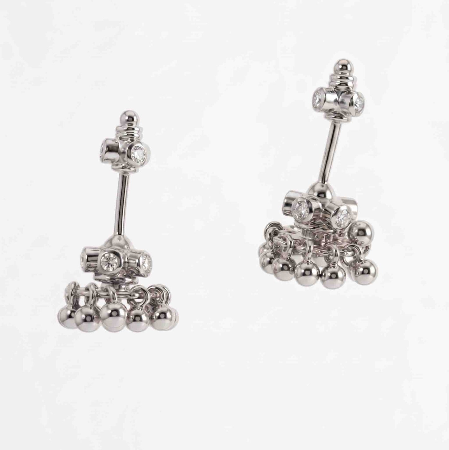 Silver Traditional Temple Jhumka Bugadi