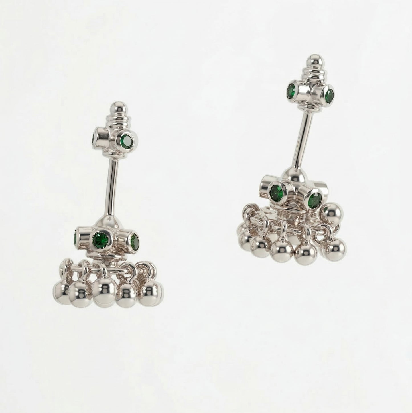 Silver Traditional Temple Jhumka Bugadi