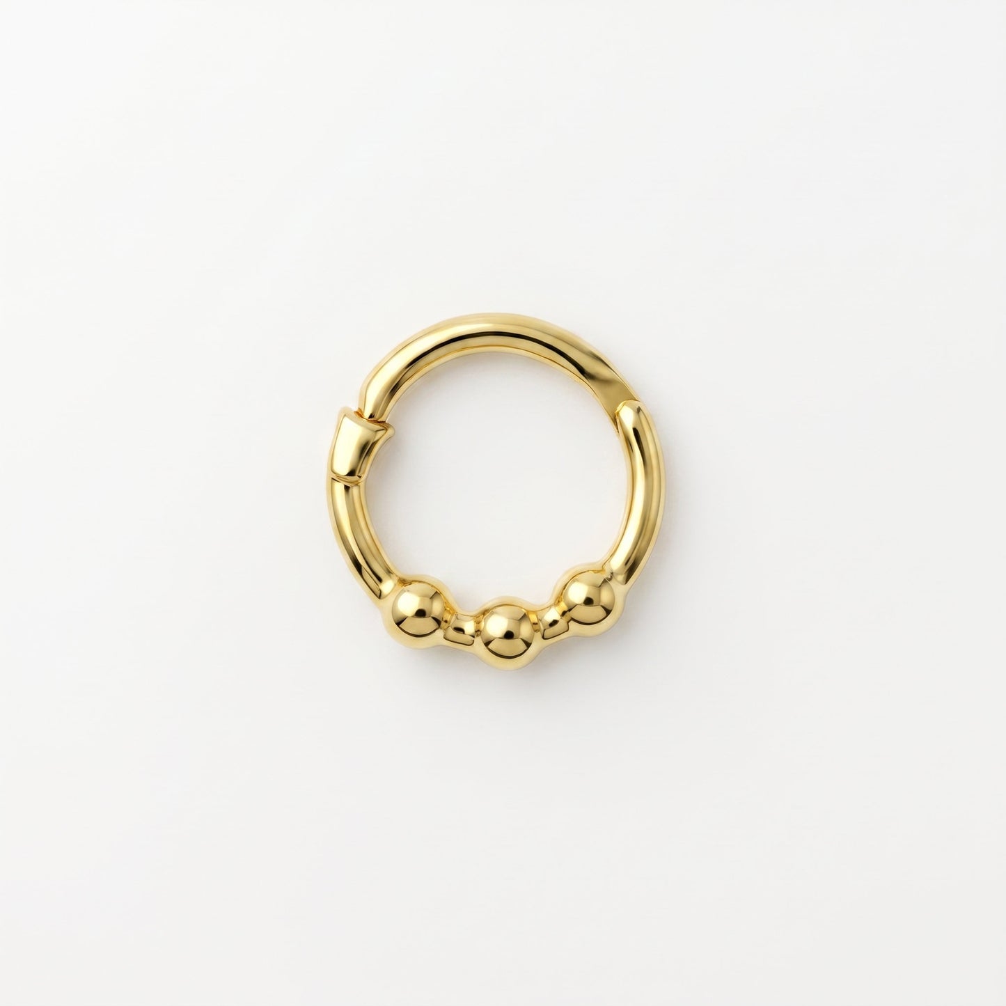 Silver Nose Ring Triple Bead Design