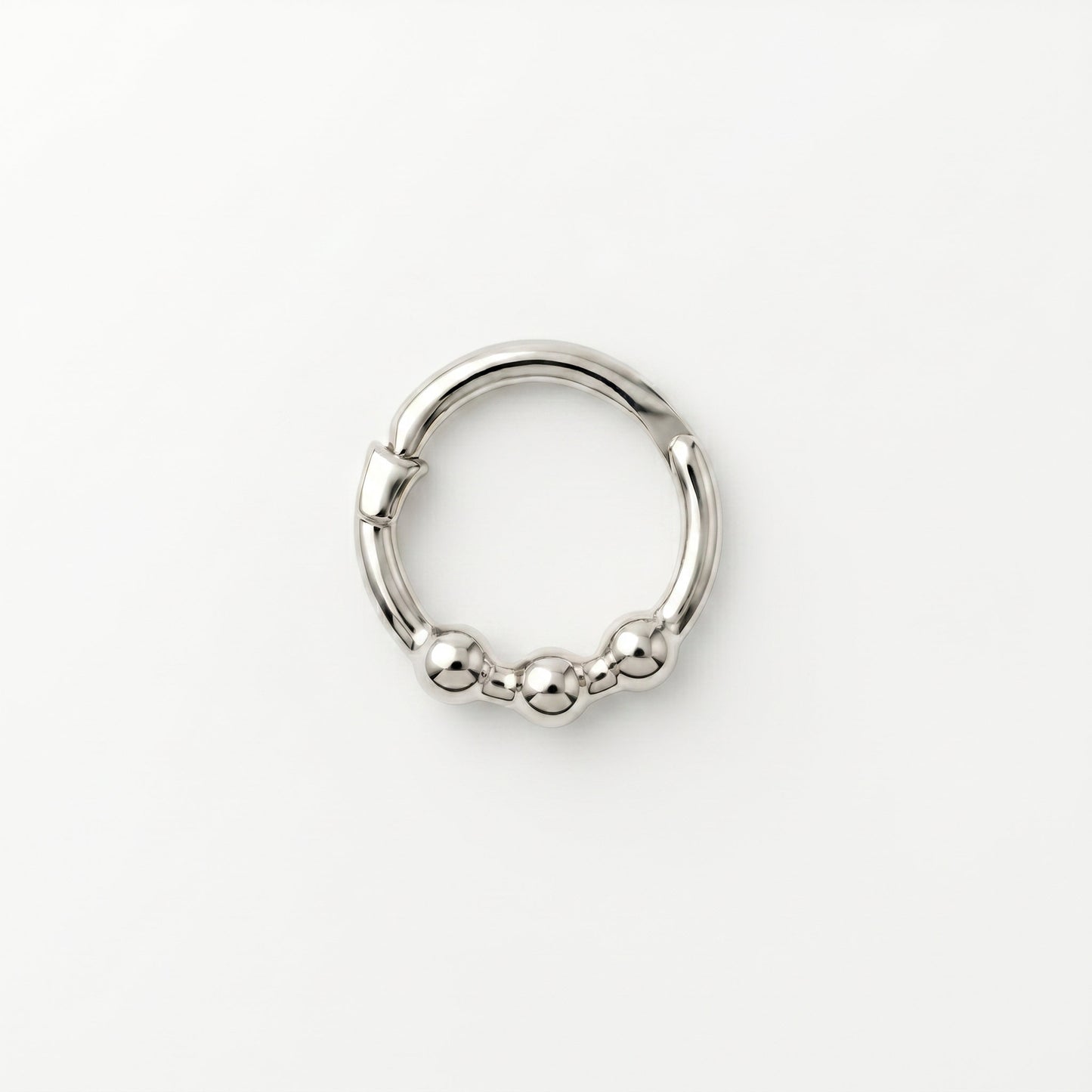Silver Nose Ring Triple Bead Design