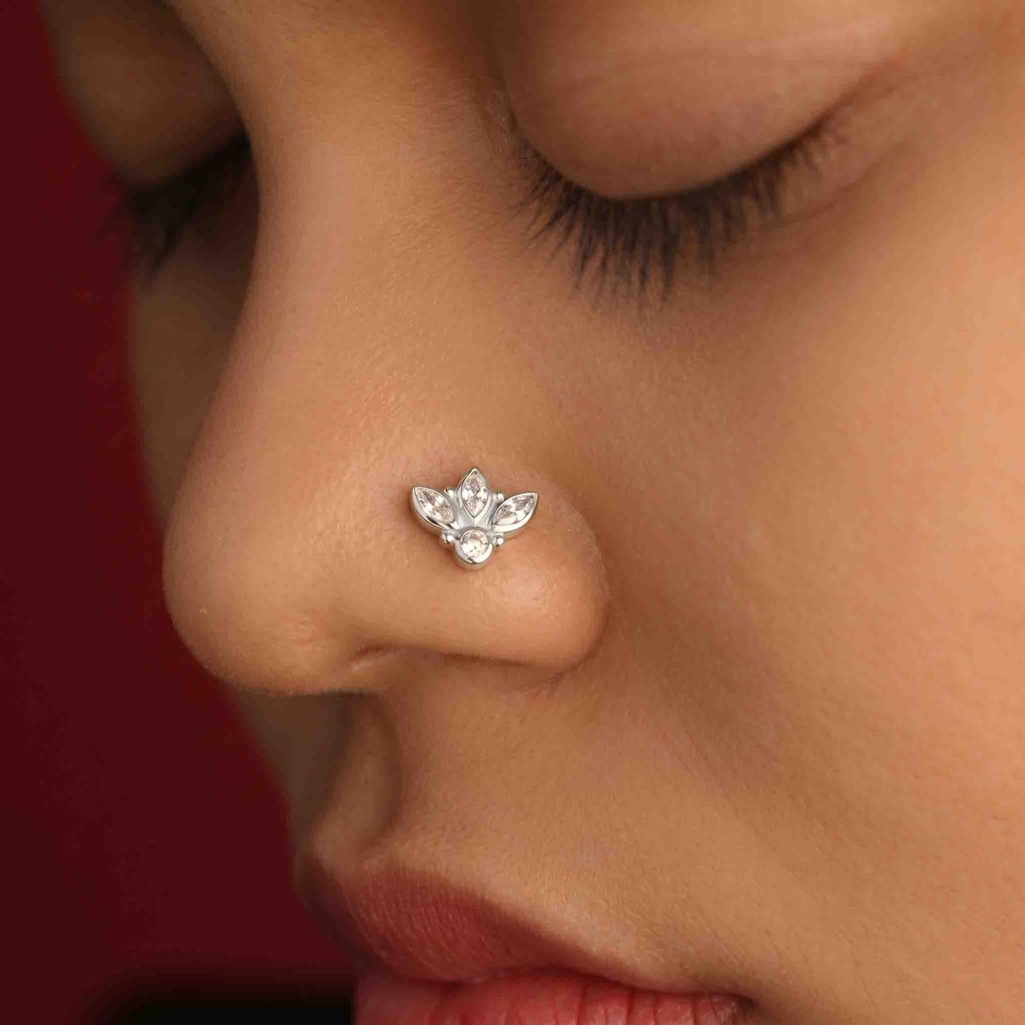 Triveni Nosepin Diamond White 925 Silver