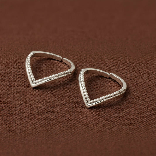 Silver Toe Ring Vanki Line Bead Design