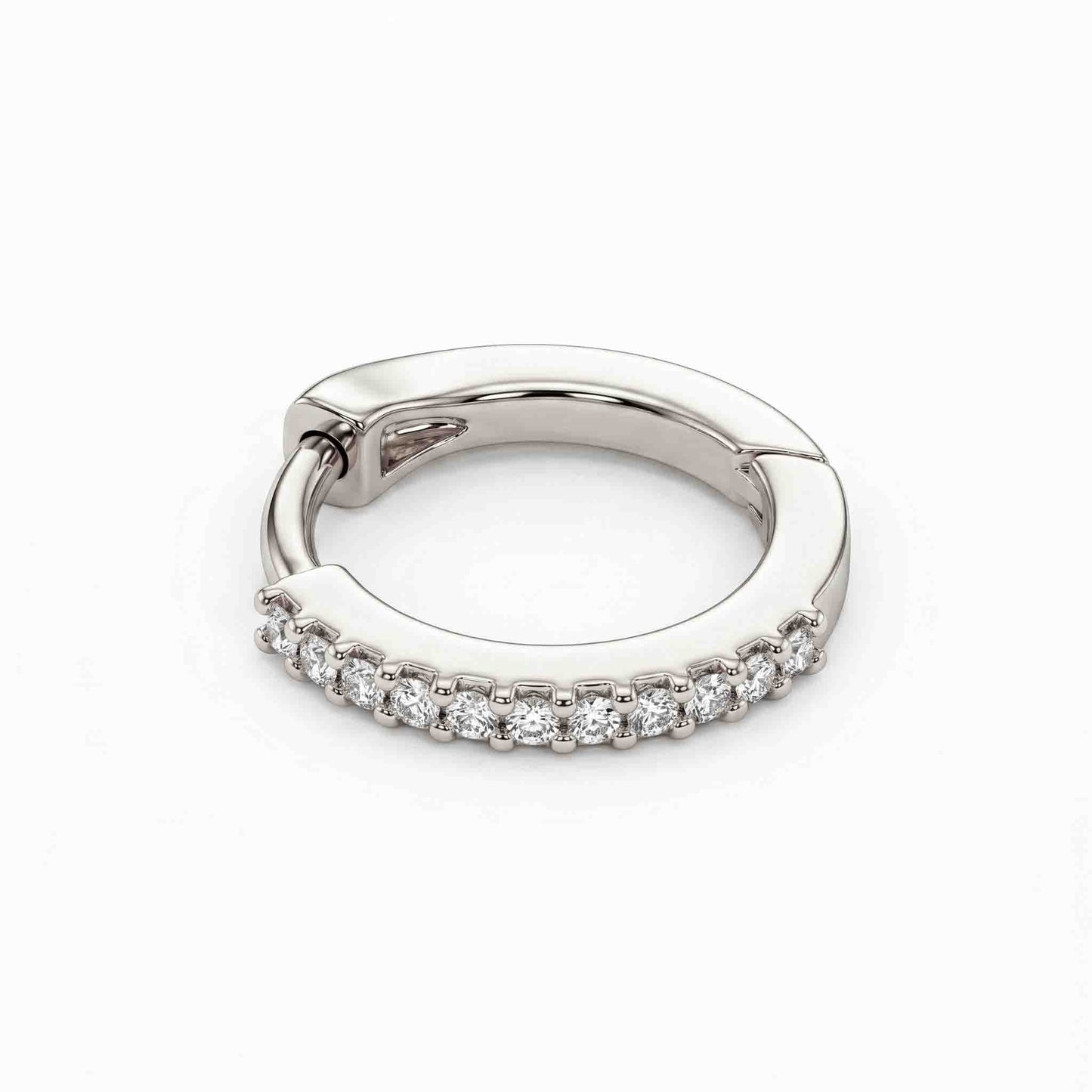 Silver Single Line Stone Set Nosering