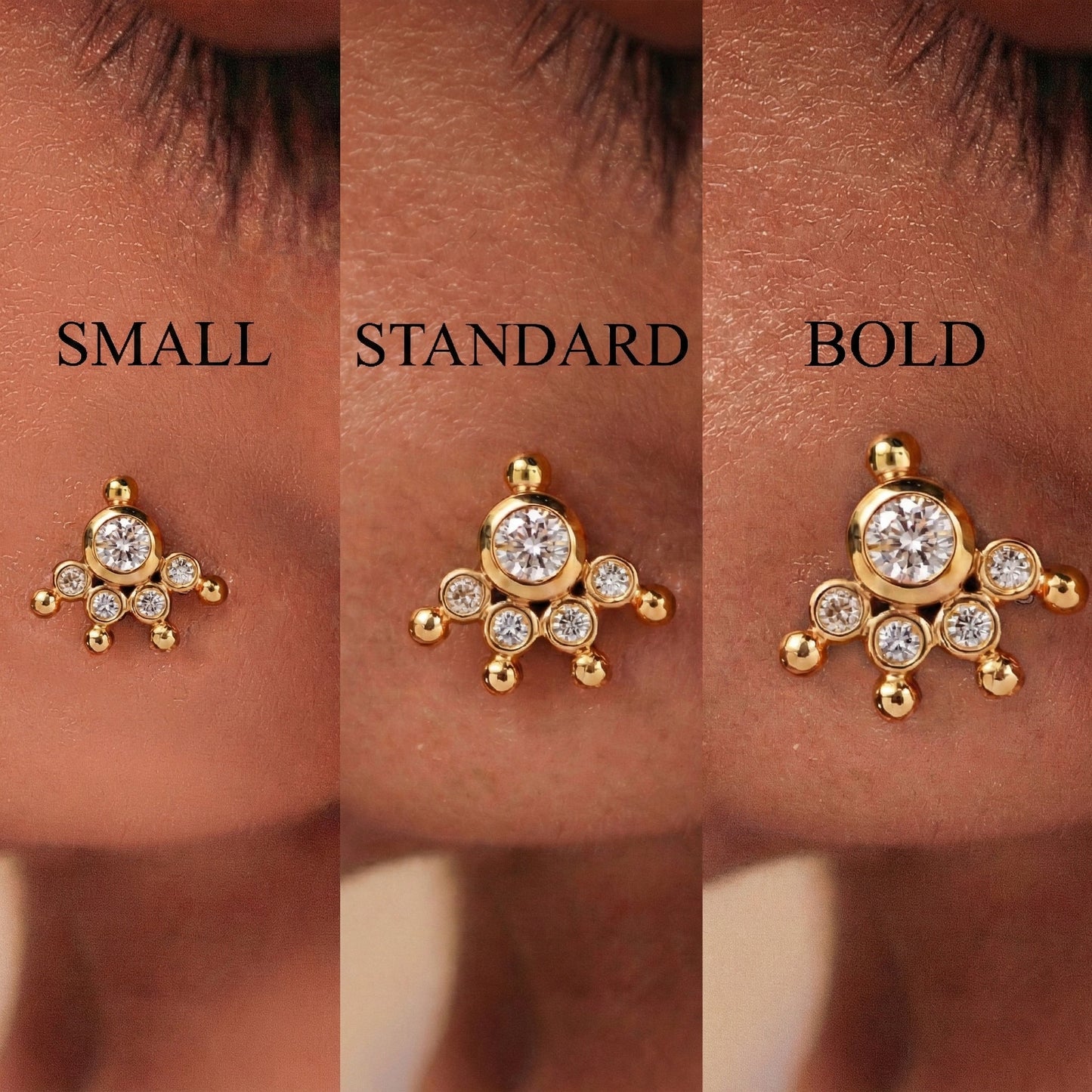 MOOKUTHI RED STONE GOLD PLATED NOSEPIN